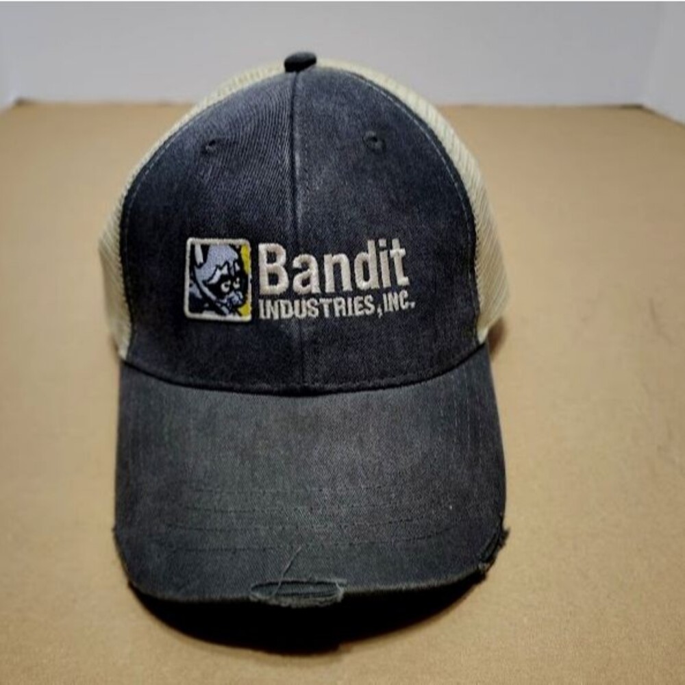 Bandit Industries Inc Gray Baseball Cap Adams Embroidered Logo Racoon Adjustable